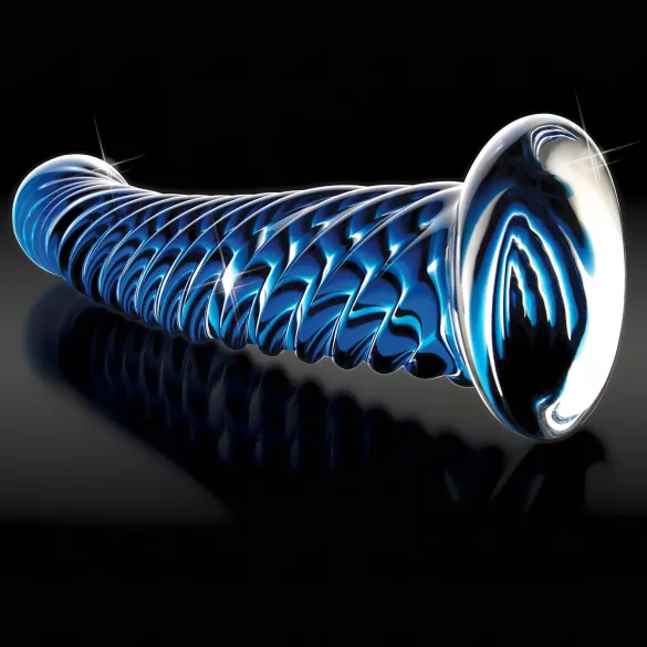 Icicles No. 29 - stiklinis dildo spirale - mėlynas