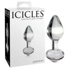   Icicles No. 44 - stiklinis analinis kaištis - kūgio formos - skaidrus