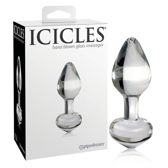 Icicles No. 44 - stiklinis analinis kaištis - kūgio formos - skaidrus