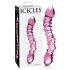 Icicles No. 55 - dvigubas G-taško stiklinis dildo (rožinis)