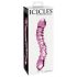 Icicles No. 55 - dvigubas G-taško stiklinis dildo (rožinis)