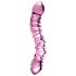 Icicles No. 55 - dvigubas G-taško stiklinis dildo (rožinis)