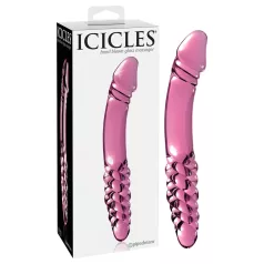   Icicles No. 57 - stiklinis dvigubas dildo su peniu - rožinis