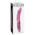 Icicles Nr. 57 - abipusis stiklinis dildo su peniu (rožinis)