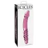 Icicles No. 57 - stiklinis dvigubas dildo su peniu - rožinis