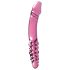 Icicles Nr. 57 - abipusis stiklinis dildo su peniu (rožinis)