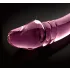 Icicles No. 57 - stiklinis dvigubas dildo su peniu - rožinis