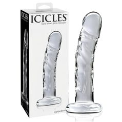 Icicles No. 62 - stiklinis dildo su peniu - skaidrus