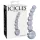 Icicles No. 66 - stiklinis dildo - išlenktas, su rutuliukais - permatomas