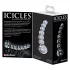 Icicles No. 66 - stiklinis dildo - išlenktas, su rutuliukais - permatomas