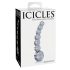 Icicles No. 66 - stiklinis dildo - išlenktas, su rutuliukais - permatomas