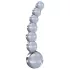 Icicles No. 66 - stiklinis dildo - išlenktas, su rutuliukais - permatomas