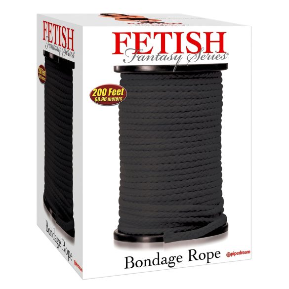 Fetišinis Shibari Bondage virvė - 60 m (juoda)