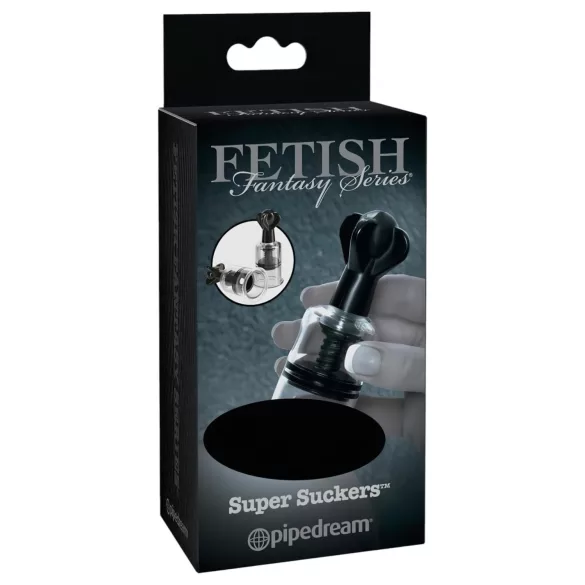 Fetish Super Suckers - spenelių pompa - juoda/skaidri