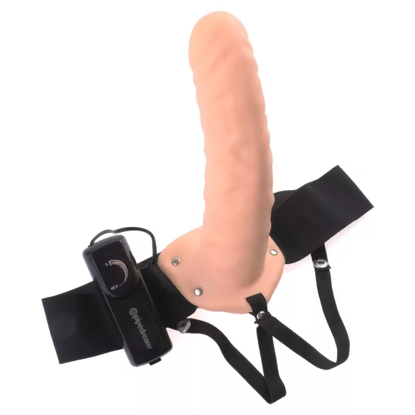 Fetish Strap-On 8 - dirželis - tuščiaviduris vibratorius - kūno spalvos