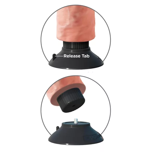 King Cock 9 - dildo su vibracija - lankstus prisisiurbiantis - kūno spalvos 26cm