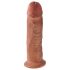 King Cock 10 - didelis siurbtuko dildo (25 cm) - tamsiai kūno spalvos