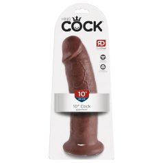King Cock - didelis dildo su siurbtuku - 25 cm - rudas