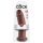 King Cock 10 - didelis tvirtai priklijuojamas dildo (25 cm) - rudas