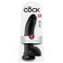 King Cock 9 - Juoda dailioji su kamuoliukais (23cm)