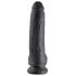 King Cock 9 - Juoda dailioji su kamuoliukais (23cm)