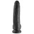 King Cock 9 - didelis dildo su sėklidėmis ir siurbtuku - juodas 23 cm