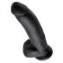 King Cock 9 - Juoda dailioji su kamuoliukais (23cm)