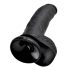 King Cock 9 - Juoda dailioji su kamuoliukais (23cm)