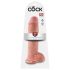 King Cock 11 - siurbtuku tvirtinamas dildo su sėklidėmis (28 cm) - natūralus