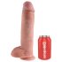 King Cock 11 - siurbtuku tvirtinamas dildo su sėklidėmis (28 cm) - natūralus