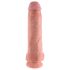 King Cock 11 - dildo su sėklidėmis ir siurbtuku - 28 cm - kūno spalvos