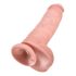 King Cock 11 - siurbtuku tvirtinamas dildo su sėklidėmis (28 cm) - natūralus