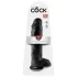 King Cock 11 - dildo su kapšeliu ir siurbtuku - juodas 28 cm