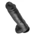 King Cock 11 - dildo su kapšeliu ir siurbtuku - juodas 28 cm