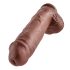 King Cock 11 - didelis siurbtukas ir sėklidėmis dildo (28 cm) - rudas