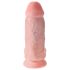 Karališkas gaidys 9 Chubby - su siurbtuku ir sėklidėmis dildo (23 cm) - natūralus