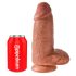 King Cock 9 Chubby - su lipniuo pagrindu dildo (23 cm) - tamsi kūno spalva