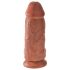 King Cock 9 Chubby - su lipniuo pagrindu dildo (23 cm) - tamsi kūno spalva
