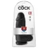 King Cock - dildo su sėklidėmis ir siurbtuku - juodas 23 cm
