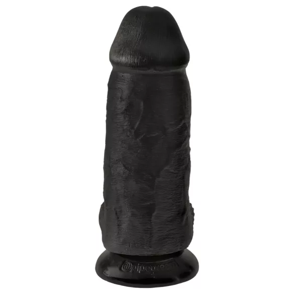 King Cock - dildo su sėklidėmis ir siurbtuku - juodas 23 cm