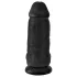 King Cock - dildo su sėklidėmis ir siurbtuku - juodas 23 cm