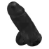 King Cock - dildo su sėklidėmis ir siurbtuku - juodas 23 cm