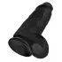 King Cock - dildo su sėklidėmis ir siurbtuku - juodas 23 cm