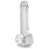 King Cock Clear 6 - mažas dildo su siurbtuku ir sėklidėmis (15 cm)