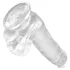 King Cock Clear 6 - dildas su sėklidėmis ir siurbtuku - 15 cm