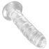 King Cock Clear 6 - dildo su siurbtuku - 15 cm - permatomas