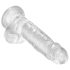 King Cock Clear 7 - siurbtuku pritvirtinamas dildo su sėklidėmis (18 cm)