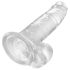 King Cock Clear 7 - siurbtuku pritvirtinamas dildo su sėklidėmis (18 cm)