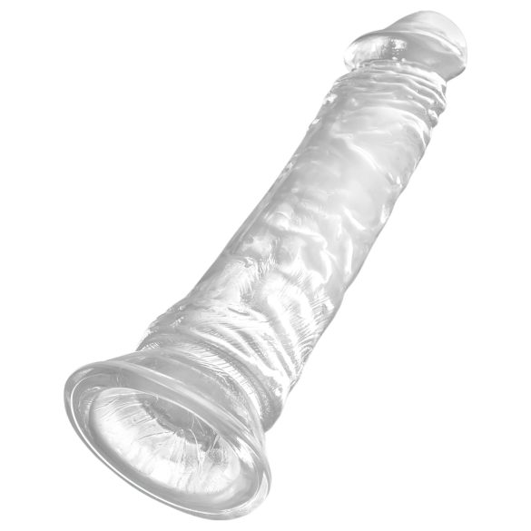 King Cock - didelis dildo su siurbtuku - permatomas - 20 cm