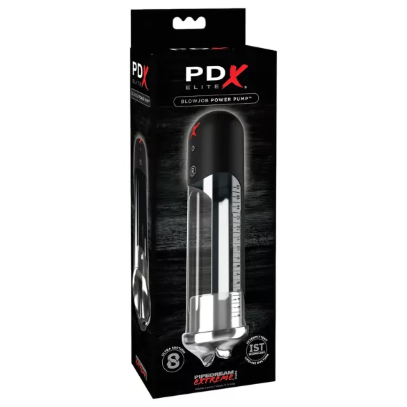 PDX Blowjob - automatinė penio pompa su lūpomis - juoda
